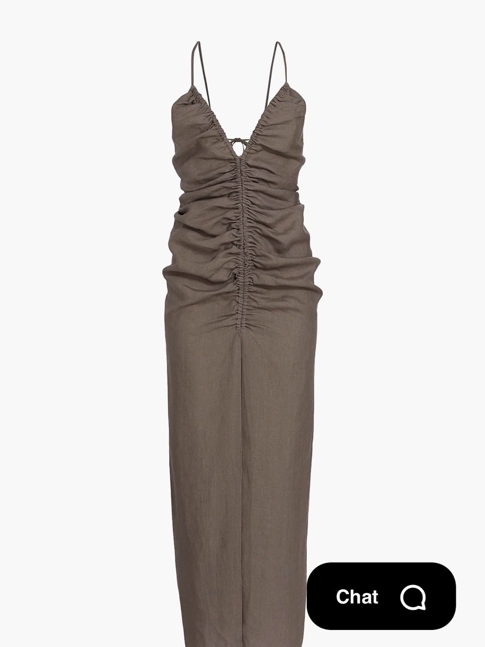 Allegra Ruched Linen Midi-Dress